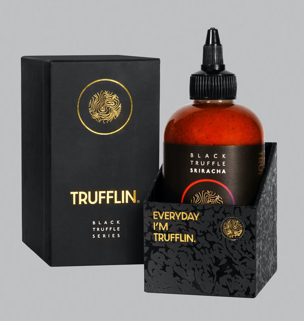 TRUFFLIN® Black Truffle Infused Sriracha Hot Sauce w/Real Black Truffles in Limited Edition Gift Box