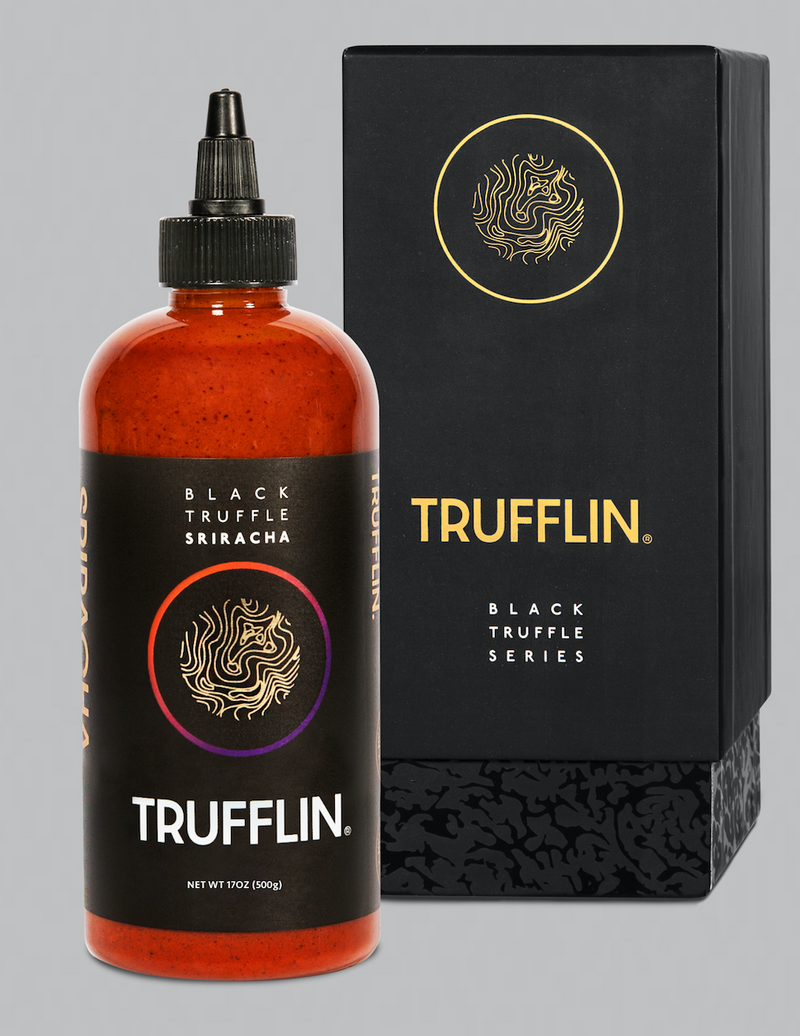 TRUFFLIN® Black Truffle Infused Sriracha Hot Sauce w/Real Black Truffles in Limited Edition Gift Box