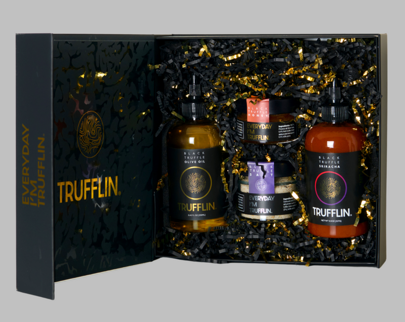 Trufflin VIP Set - Black Truffle Oil, Sriracha, Gourmet Salt, Raw Provencal Honey